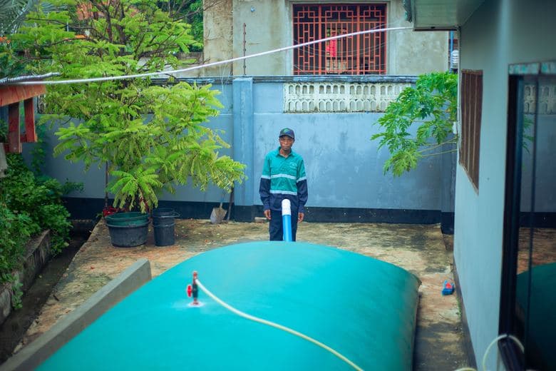 A live TKT biodigester on site