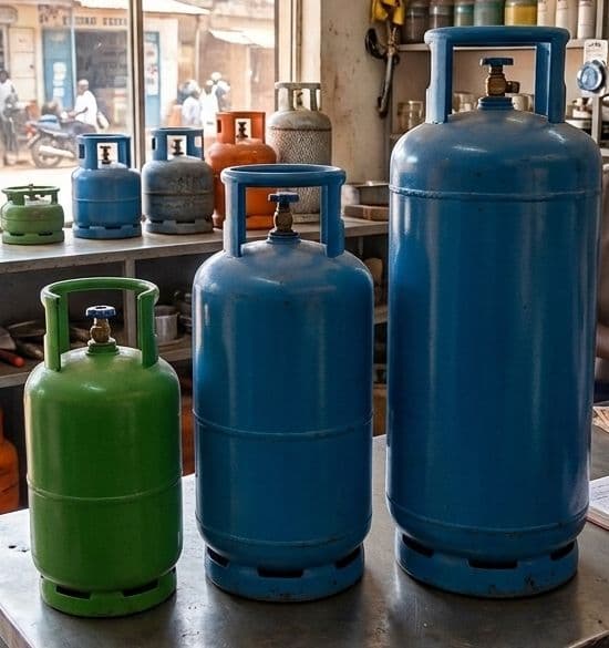 Gas cylinders of different sizes